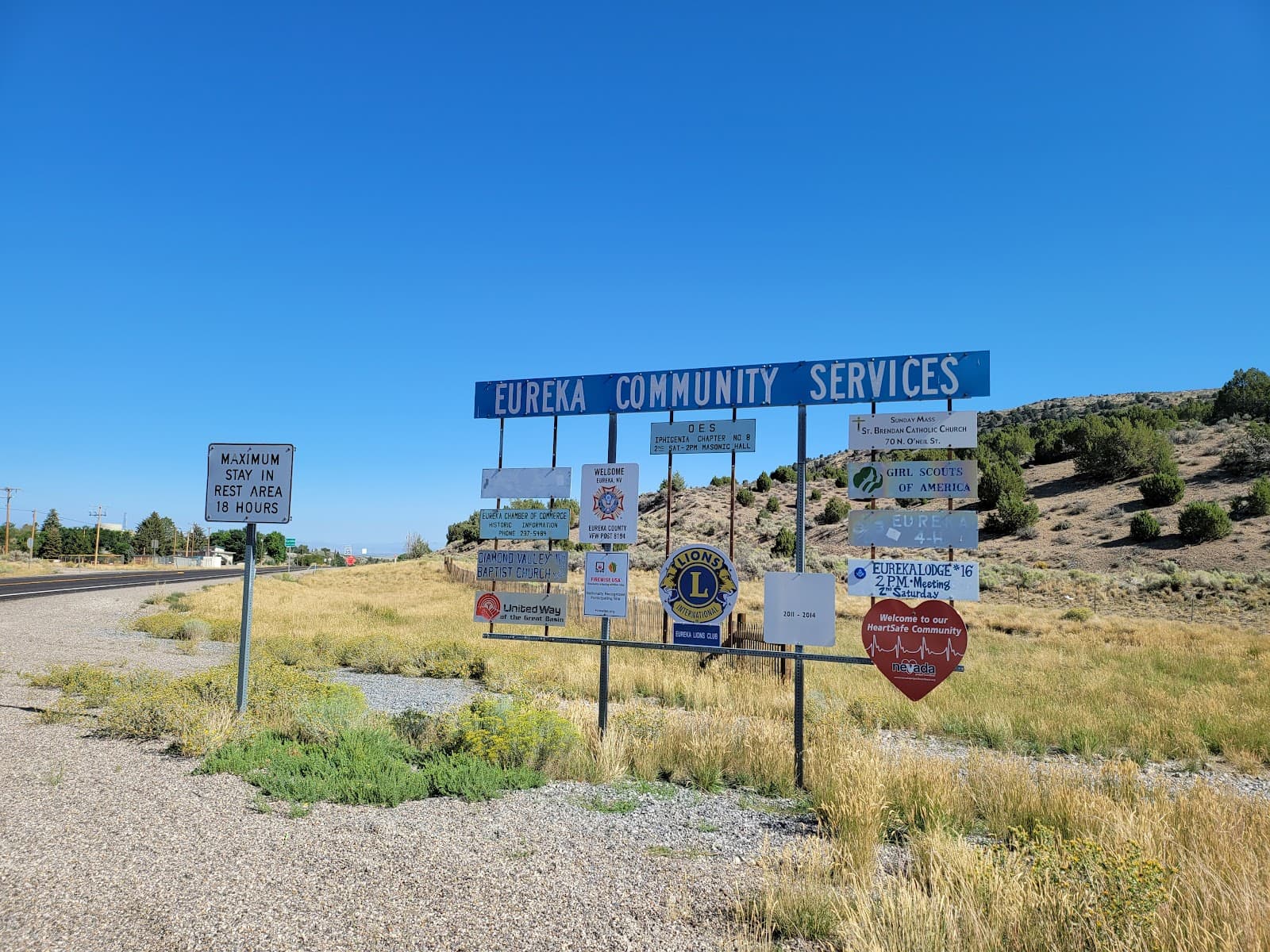 NV US-50 Eureka Rest Area - Bidirectional on US-50